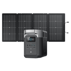 EcoFlow Delta 2 Portable Power Station + Foldable 220W Bifacial Solar Panel Bundle