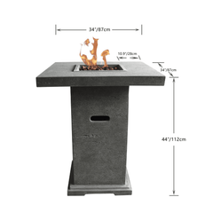Elementi Montreal Fire Pit Bar Table - Propane Fuel - Pristine Home & Wellness