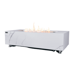Elementi Plus Bianco White Carrara Porcelain Fire Pit Table - Pristine Home & Wellness