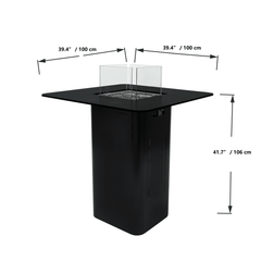 Elementi Plus Bulgaria Black Koln Porcelain Fire Pit Bar Table - Propane Fuel - Pristine Home & Wellness