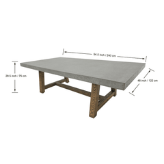 Elementi Home Space Gray Seine Rectangular Dining Table - Pristine Home & Wellness