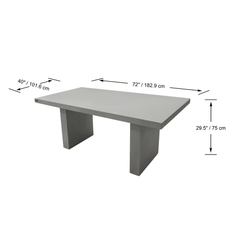 Elementi Home Space Gray Santiago Rectangular Dining Table - Pristine Home & Wellness