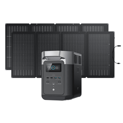 EcoFlow Delta 2 Portable Power Station + 2 Foldable 220W Bifacial Solar Panel Bundle