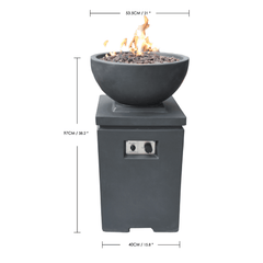 Modeno Exeter Fire Pit - Propane Fuel - Pristine Home & Wellness