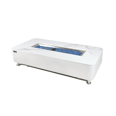 Elementi Plus Blanco White Athens Porcelain Fire Pit Table - Pristine Home & Wellness