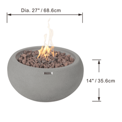 Modeno Newbridge Bowl Fire Pit Table - Propane Fuel - Pristine Home & Wellness