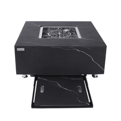 Elementi Plus Bulgaria Black Sofia Porcelain Fire Pit Table - Pristine Home & Wellness