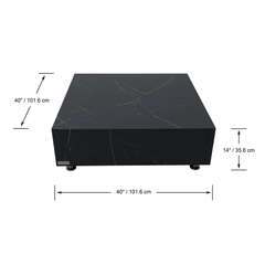 Elementi Home Sofia Medium Square Concrete Coffee Table - Pristine Home & Wellness