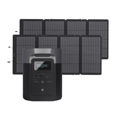 Ecoflow Delta Max 2000 Portable Power Station + 2 Foldable 220W Bifacial Solar Panel Bundle - Pristine Home & Wellness
