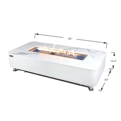Elementi Plus Blanco White Athens Porcelain Fire Pit Table - Pristine Home & Wellness