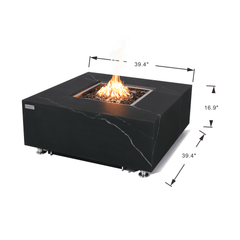 Elementi Plus Bulgaria Black Sofia Porcelain Fire Pit Table - Pristine Home & Wellness