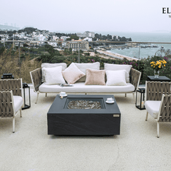 Elementi Plus Slate Black Roraima Sandstone Fire Pit Table - Pristine Home & Wellness