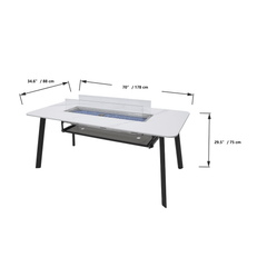 Elementi Plus Bianco White Oslo Porcelain Fire Pit Dining Table - Pristine Home & Wellness