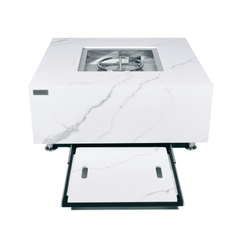 Elementi Plus Bianco White Bianco Porcelain Fire Pit Table - Pristine Home & Wellness