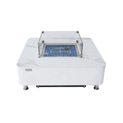 Elementi Plus Blanco White Annecy Porcelain Top Fire Pit Table - Pristine Home & Wellness