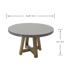 Elementi Home Space Gray Verona Round Dining Table - Pristine Home & Wellness