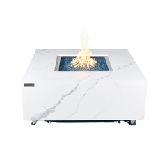 Elementi Plus Bianco White Bianco Porcelain Fire Pit Table - Pristine Home & Wellness