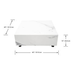 Elementi Home Sofia Medium Square Concrete Coffee Table - Pristine Home & Wellness