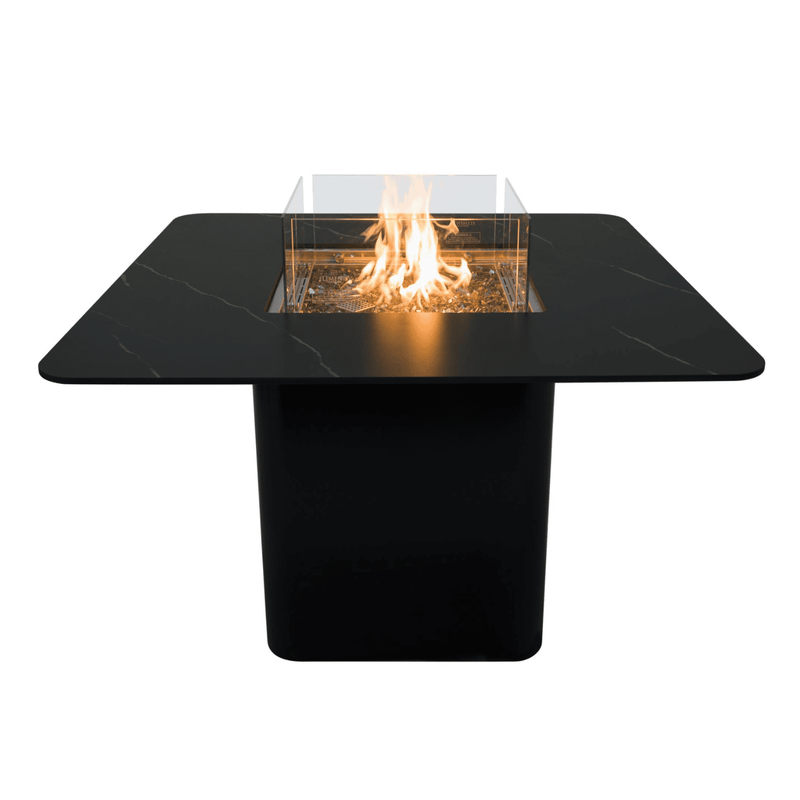 Elementi Plus Bulgaria Black Brugge Porcelain Fire Pit Dining Table - Propane Fuel - Pristine Home & Wellness