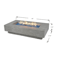 Elementi Plus Light Gray Riviera Sandstone Fire Pit Table - Pristine Home & Wellness