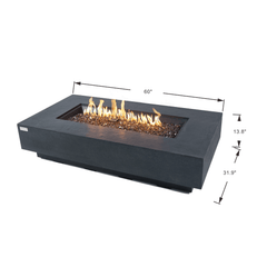 Elementi Plus Dark Gray Positano Sandstone Fire Pit Table - Pristine Home & Wellness