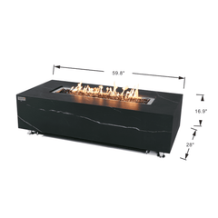 Elementi Plus Bulgaria Black Varna Porcelain Fire Pit Table - Pristine Home & Wellness