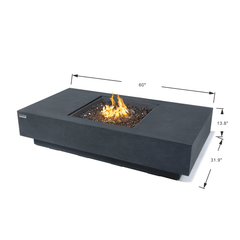 Elementi Plus Dark Gray Cannes Fire Pit Table - Pristine Home & Wellness