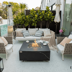 Elementi Plus Bulgaria Black Sofia Porcelain Fire Pit Table - Pristine Home & Wellness
