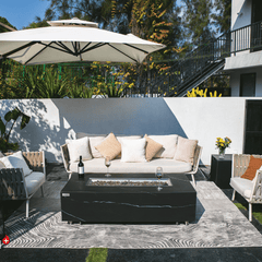 Elementi Plus Bulgaria Black Varna Porcelain Fire Pit Table - Pristine Home & Wellness