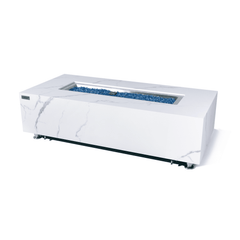 Elementi Plus Bianco White Carrara Porcelain Fire Pit Table - Pristine Home & Wellness
