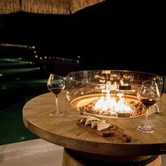 Elementi Redwood Lafite Barrel Fire Pit Table - Propane Fuel - Pristine Home & Wellness