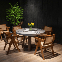 Elementi Home Space Gray Verona Round Dining Table - Pristine Home & Wellness