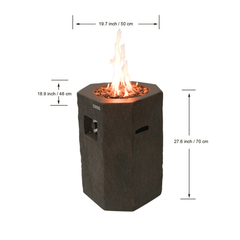 Modeno Basalt Column Fire Pit - Propane Fuel - Pristine Home & Wellness