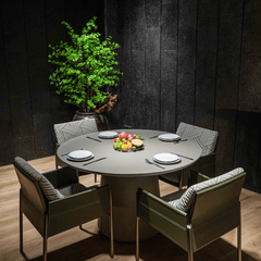 Elementi Home Space Gray Rio Round Dining Table - Pristine Home & Wellness