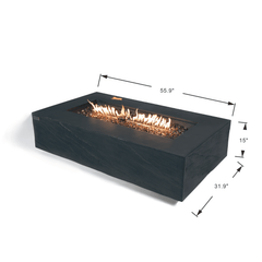 Elementi Plus Slate Black Cape Town Sandstone Fire Pit Table - Pristine Home & Wellness