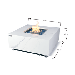 Elementi Plus Bianco White Bianco Porcelain Fire Pit Table - Pristine Home & Wellness
