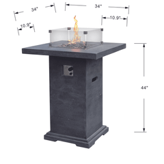 Elementi Montreal Fire Pit Bar Table - Propane Fuel - Pristine Home & Wellness