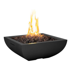American Fyre Designs 30-inch Bordeaux Petite Square Concrete Gas Fire Bowl - Pristine Home & Wellness