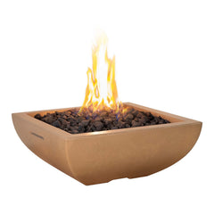 American Fyre Designs 30-inch Bordeaux Petite Square Concrete Gas Fire Bowl - Pristine Home & Wellness