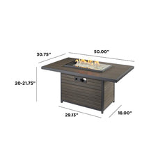 Outdoor Greatroom Company Brooks Rectangular Gas Fire Pit Table - Pristine Home & Wellness