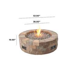 Outdoor Greatroom Company Bronson Block Round Gas Fire Pit Kit - Pristine Home & Wellness