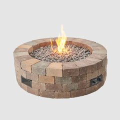 Outdoor Greatroom Company Bronson Block Round Gas Fire Pit Kit - Pristine Home & Wellness