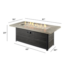 Outdoor Greatroom Company Cedar Ridge Linear Gas Fire Pit Table - Pristine Home & Wellness