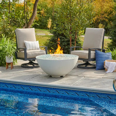 Outdoor Greatroom Company White 42-inch Cove Edge Round Gas Fire Pit Bowl - Pristine Home & Wellness