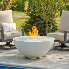 Outdoor Greatroom Company White 42-inch Cove Edge Round Gas Fire Pit Bowl - Pristine Home & Wellness