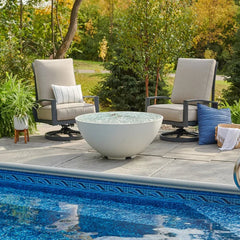 Outdoor Greatroom Company White 42-inch Cove Edge Round Gas Fire Pit Bowl - Pristine Home & Wellness