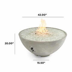 Outdoor Greatroom Company 42-inch Natural Gray Cove Round Gas Fire Pit Bowl with Direct Spark Ignition - Natural Gas - Pristine Home & Wellness