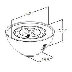 Outdoor Greatroom Company 42-inch Midnight Mist Cove Edge Round Gas Fire Pit Bowl - Pristine Home & Wellness