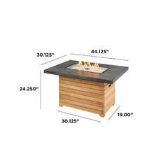 Outdoor Greatroom Company Darien Rectangular Gas Fire Pit Table with Everblend Top - Pristine Home & Wellness