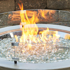 Outdoor Greatroom Company 25-inch Round Glass Wind Guard - Pristine Home & Wellness